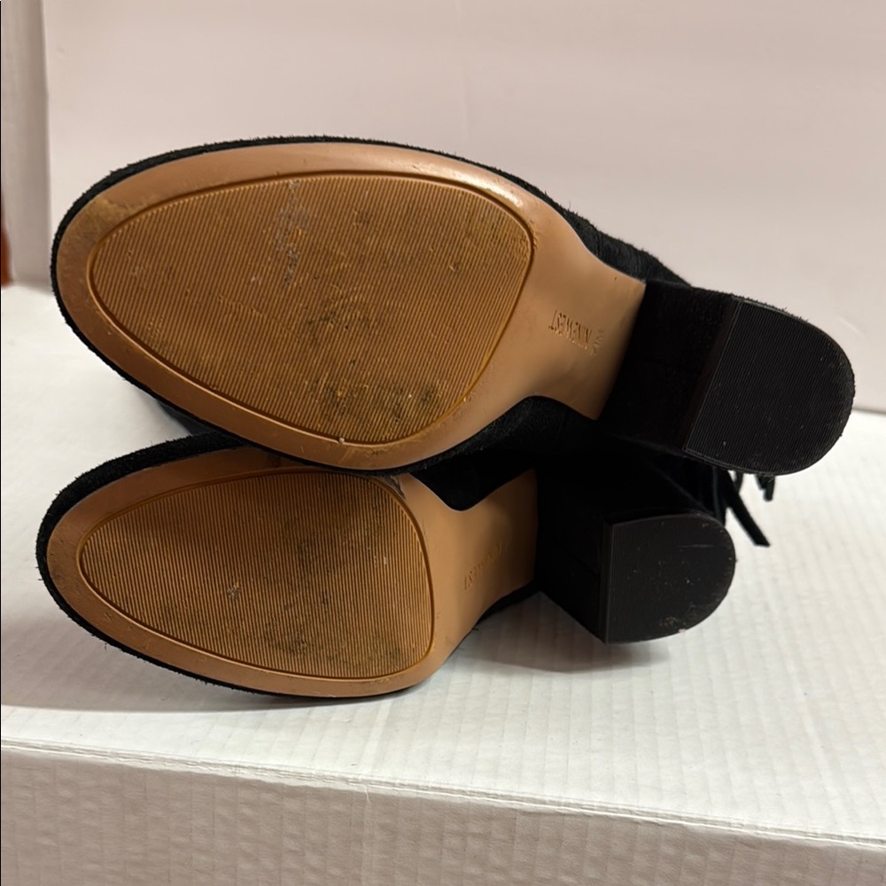 Black Suede Fringe Knee-High Boots - Picture 5 of 7